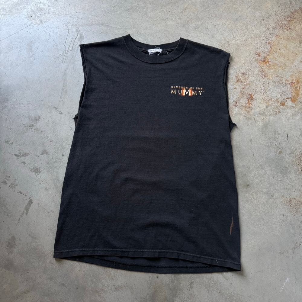 Vintage Y2K Revenge Of The Mummy Movie Promo Cutoff Sleeveless T-shirt Size L